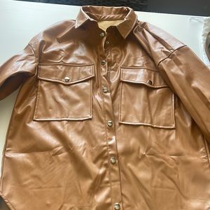Faux Leather Shacket
